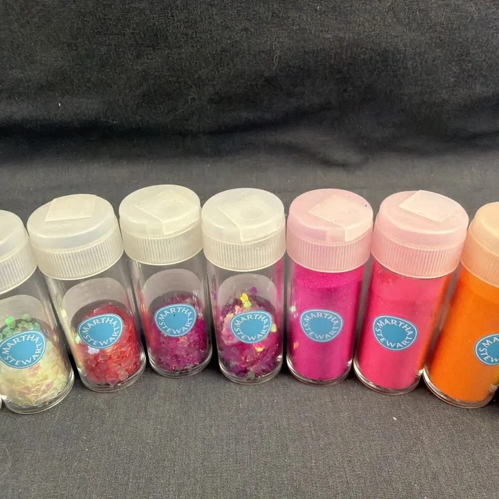 Assorted Craft Glitter 70 Lot, Multicolor, Glass Beads, Jars Bottles & Bags